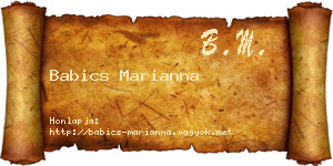 Babics Marianna névjegykártya
