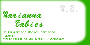 marianna babics business card